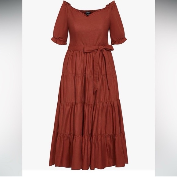 City Chic Dresses & Skirts - NWT City Chic Linen/Cotton Blend Maxi Dress